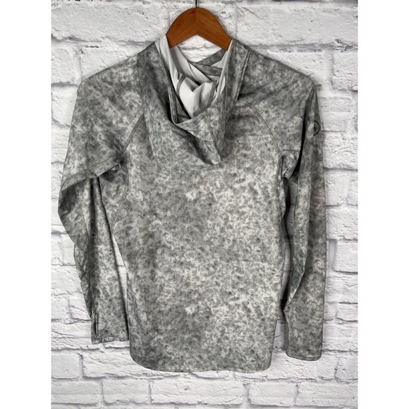BACKCOUNTRY Women's Gray Abstract Lightweight Hooded Running Pullover Small - Picture 6 of 6